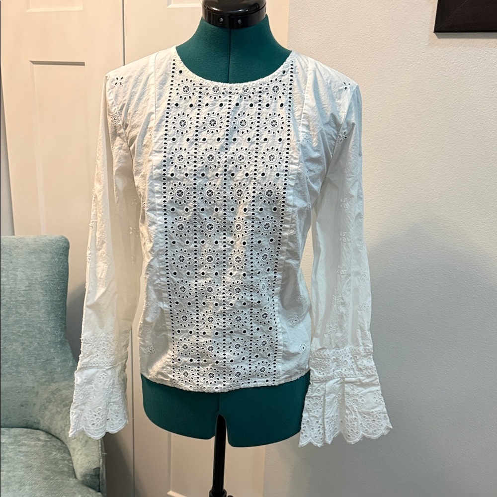 GAP White Eyelet Blouse